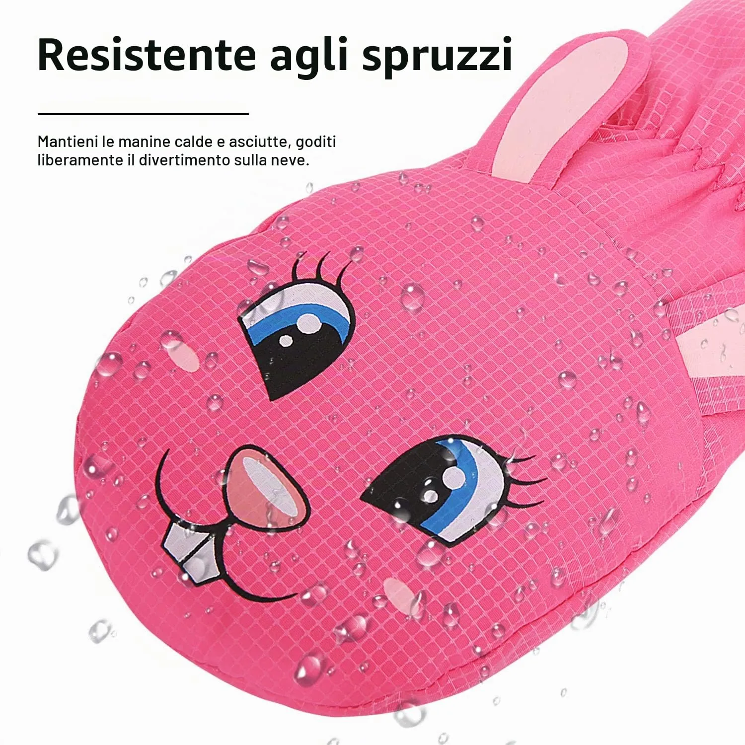 MoKo Guanti Sci Bambini Magenta S 1-3 Anni Impermeabili
