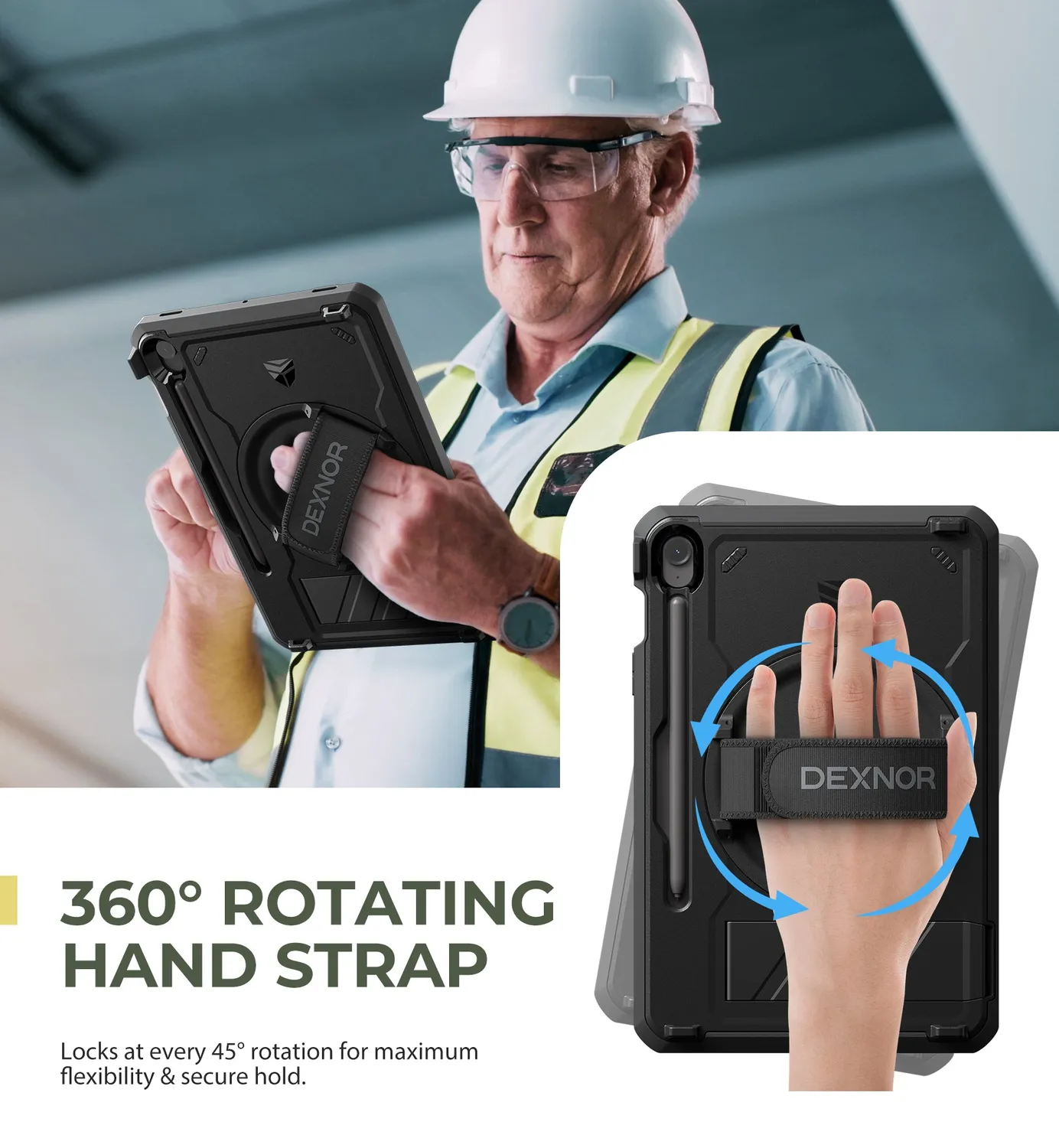Dexnor Galaxy Tab S10 Lite custodia nera 360°