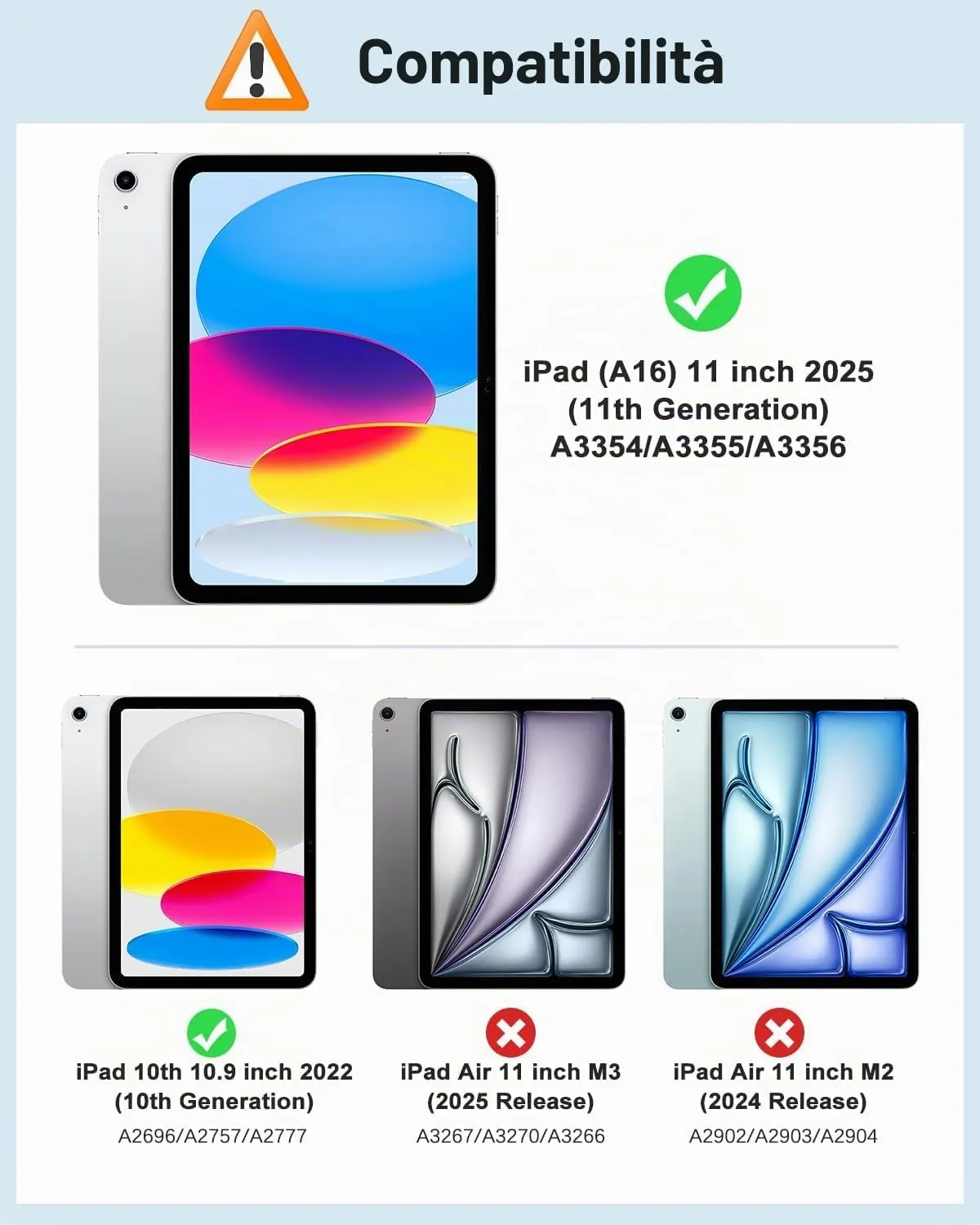 MoKo Cover iPad 11 10a Glitterato Blu Cielo TPU