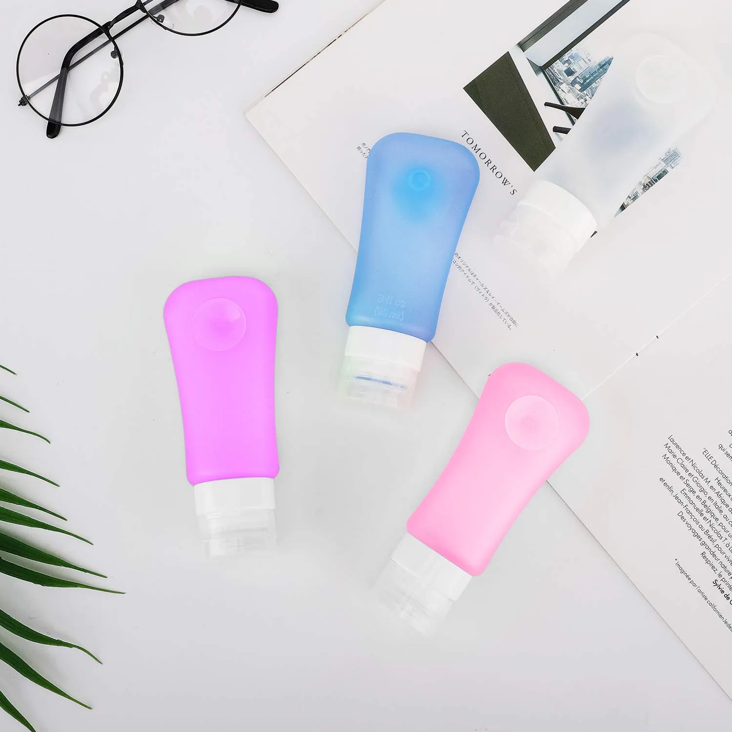 MoKo Bottiglie Viaggio Silicone 4x89ml Multicolore Spremibili