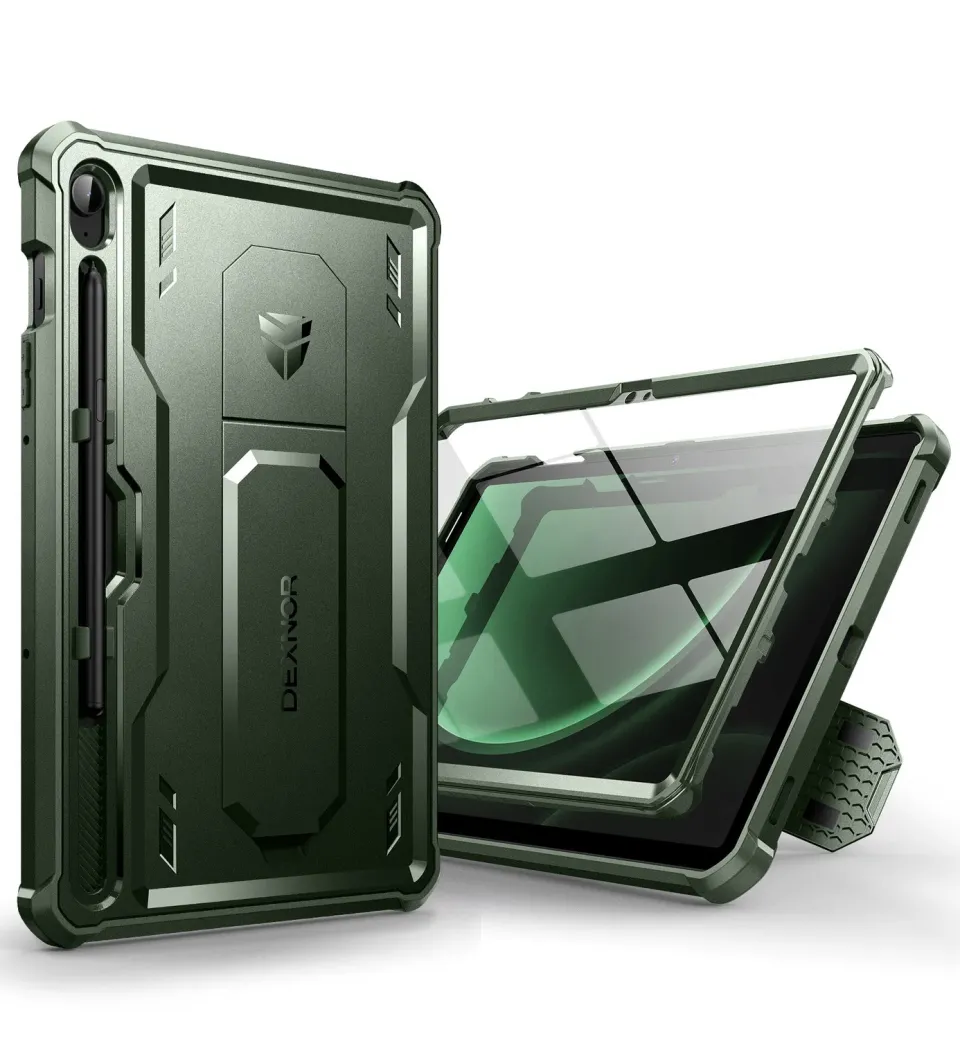 Dexnor cover Galaxy Tab S9 FE 10,9 verde con penna