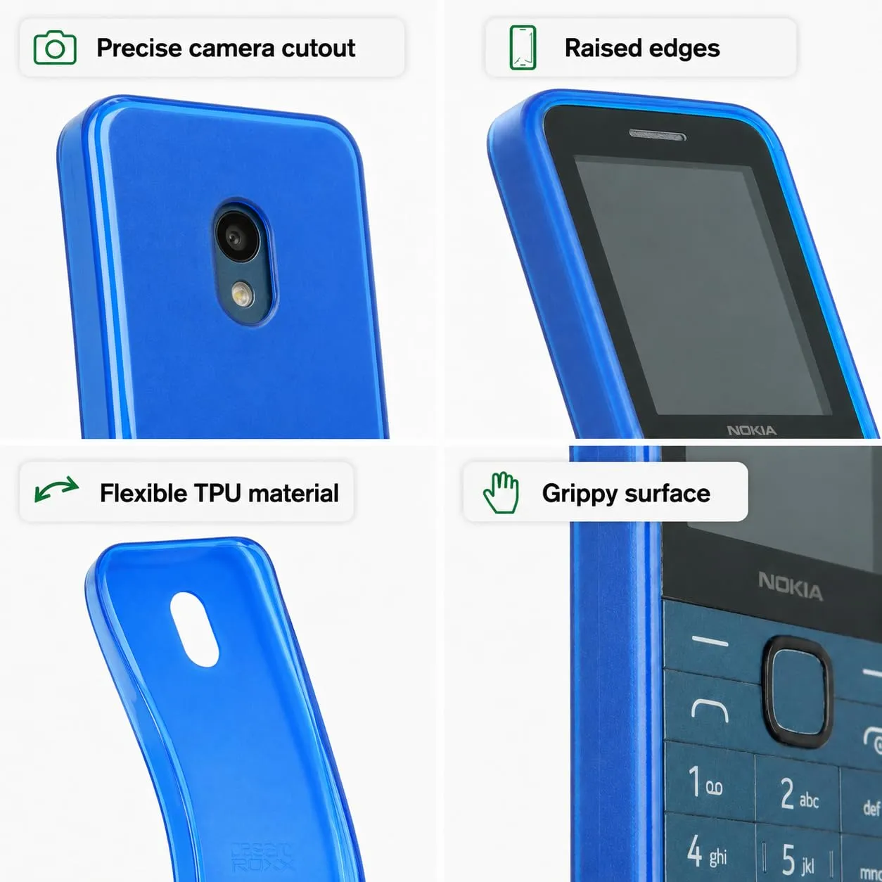 caseroxx TPU Custodia per Nokia 225 4G 2024 azzurro antiurto