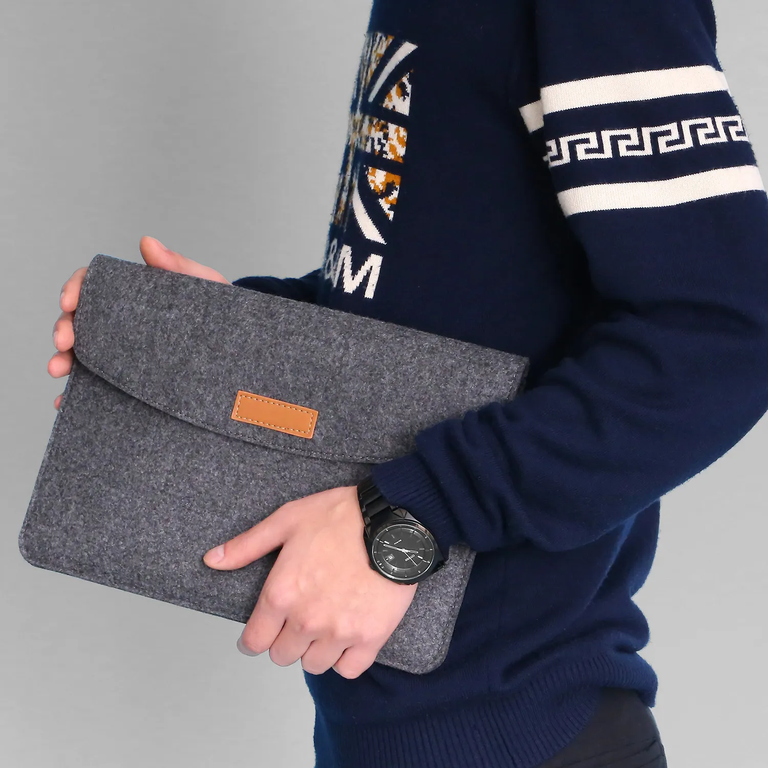 MoKo Custodia Feltro per MacBook Pro 14 2021 sleeve grigio scuro