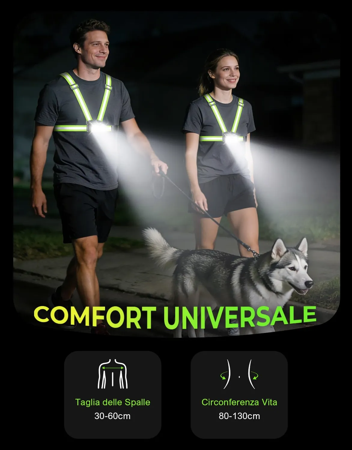 EOIWUY luce running 800LM pettorale con posteriore