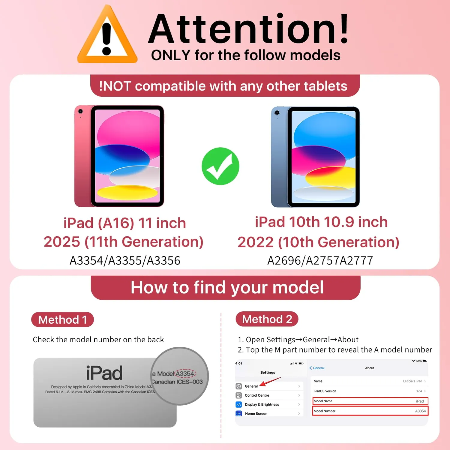MoKo Cover iPad A16 11 10 Gen Anguria Rosa con Penna