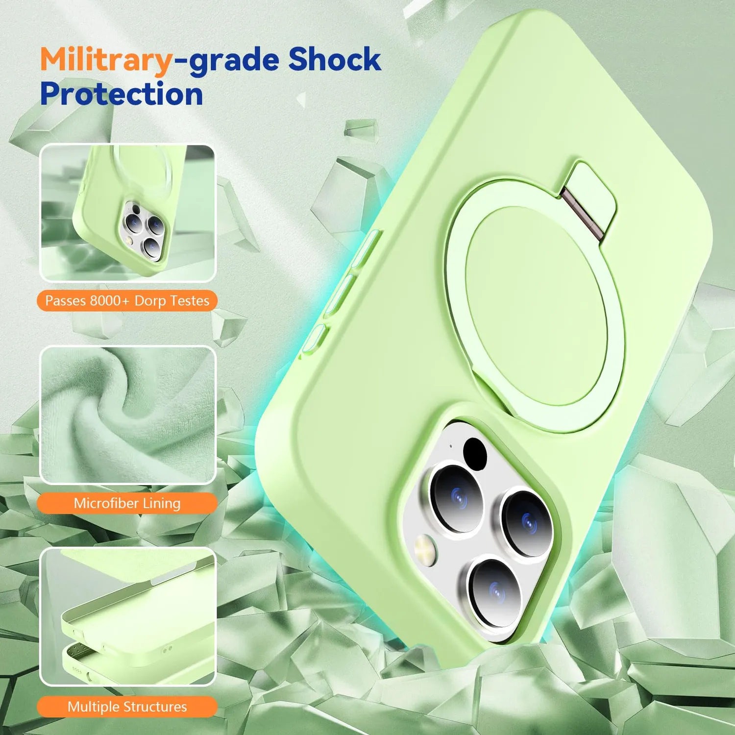 CloudValley iPhone 15 Pro cover MagSafe verde silicone