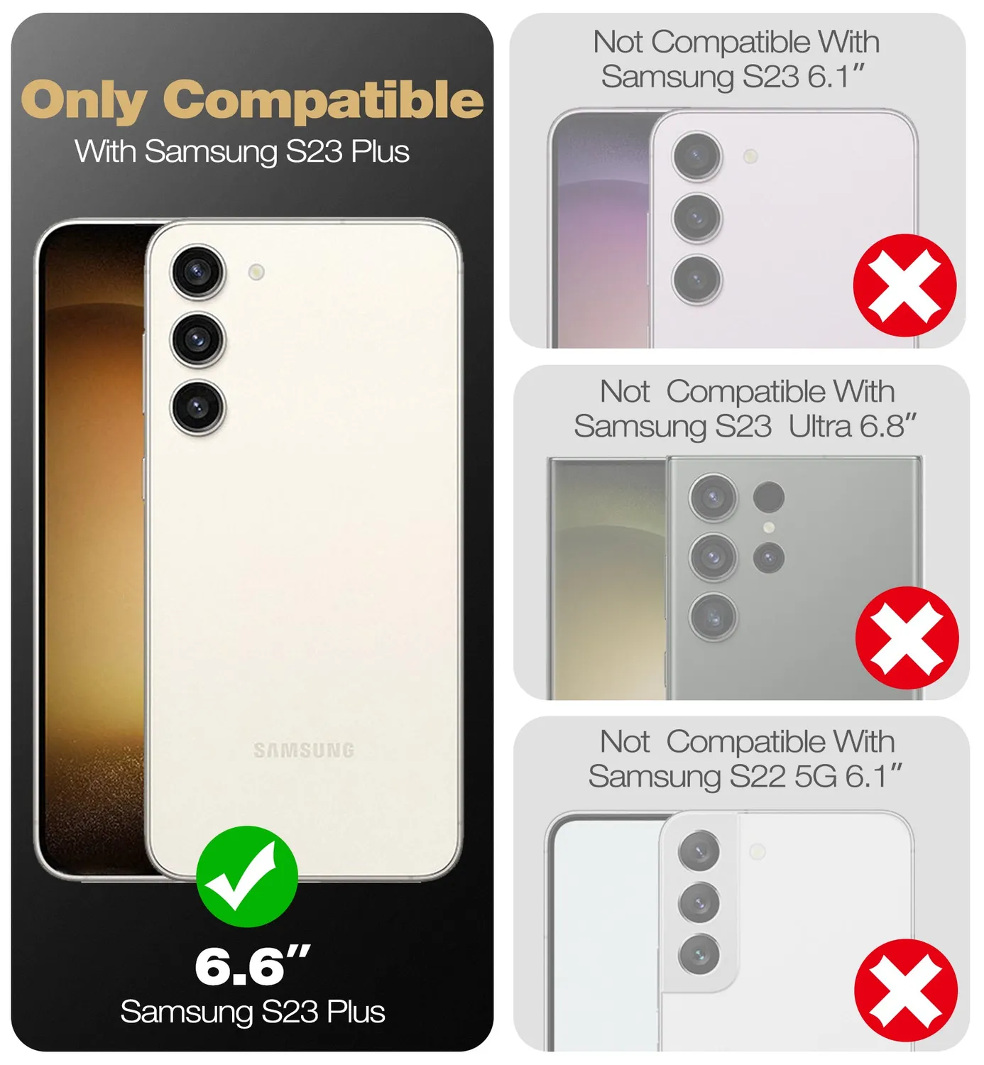 Dexnor Galaxy S23 Plus cover nera 2 pellicole antiurto