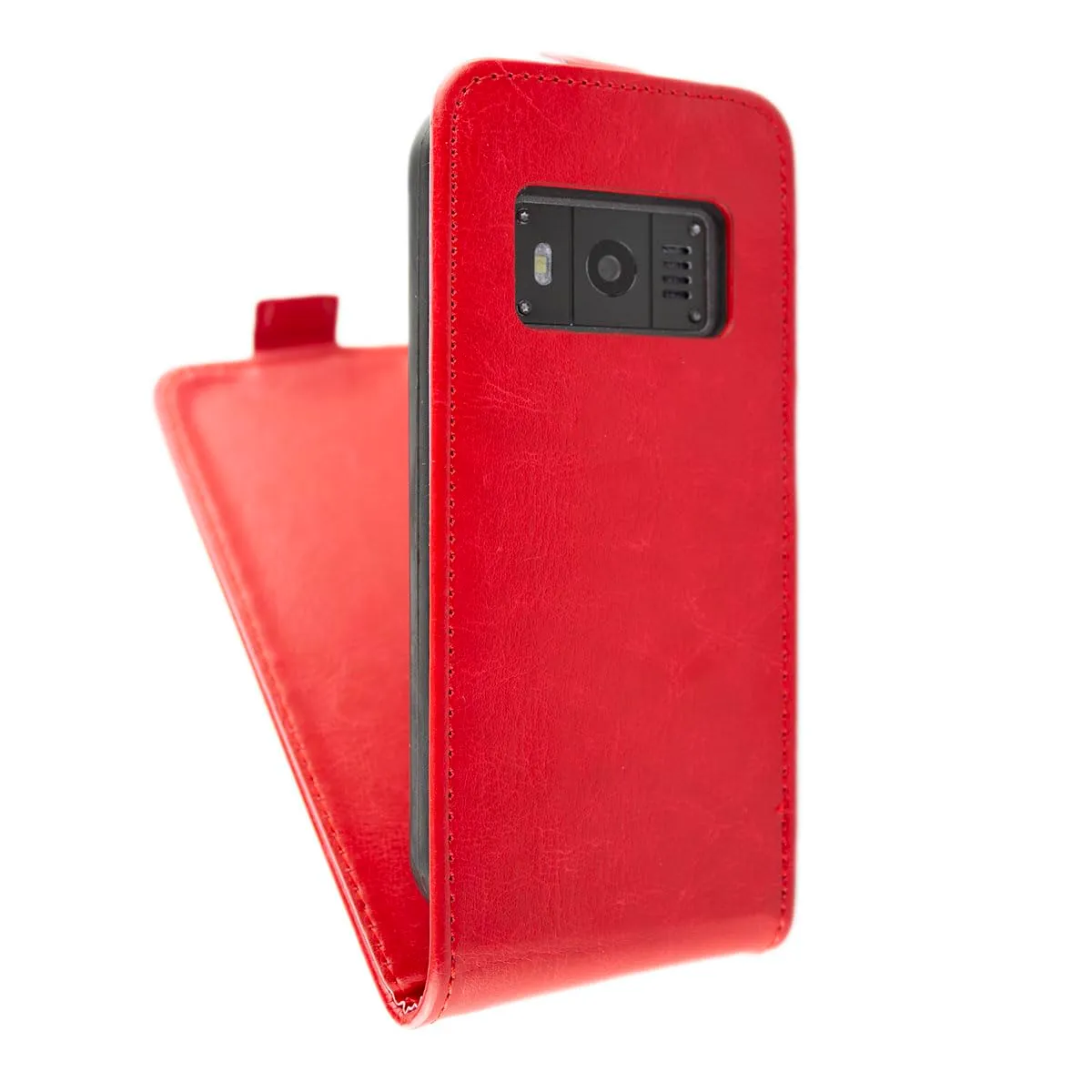 caseroxx Flip Cover Nokia 800 Tough rossa pelle