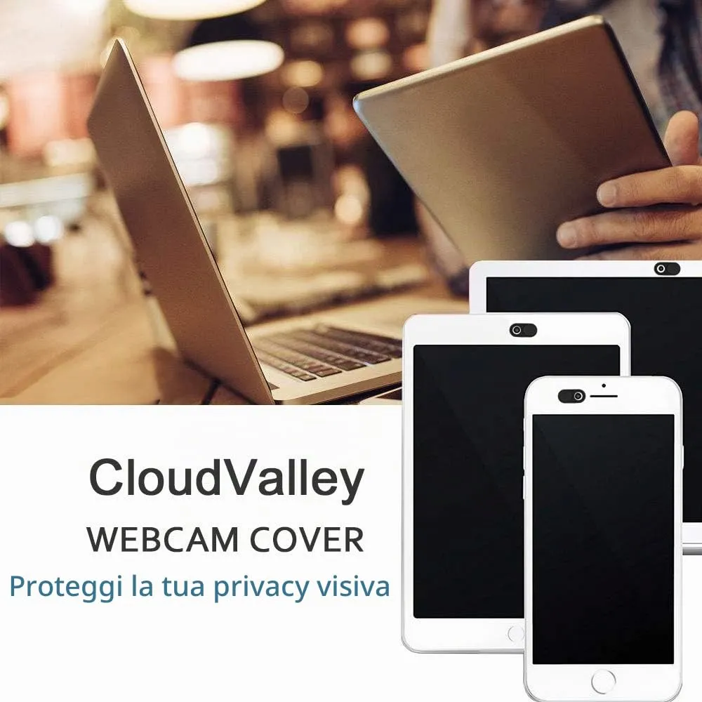 CloudValley Copri Webcam Adesivo 3 Pezzi Nero Sottile