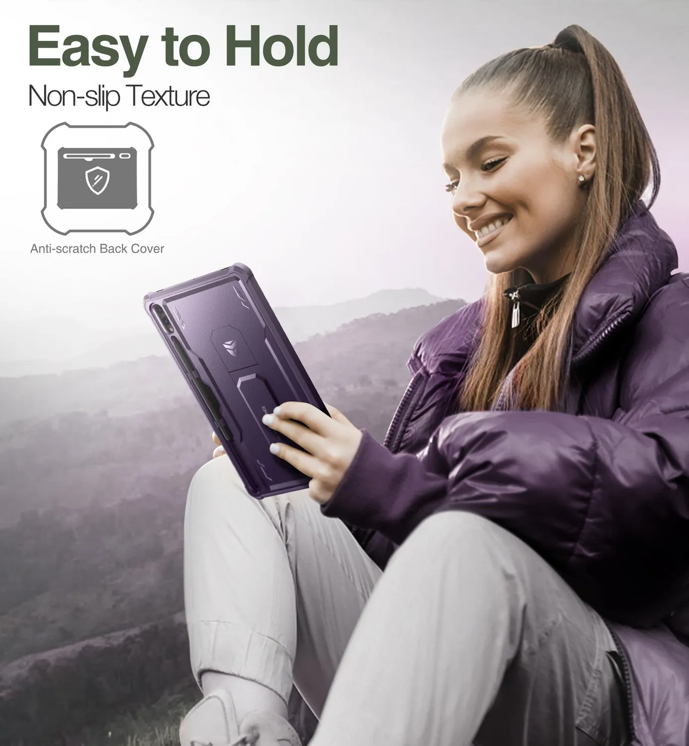 Dexnor Galaxy Tab S9 Plus custodia viola con stand