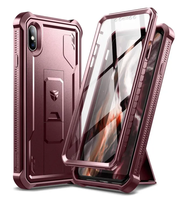 Dexnor cover iPhone XS Max nera corazzata con stand