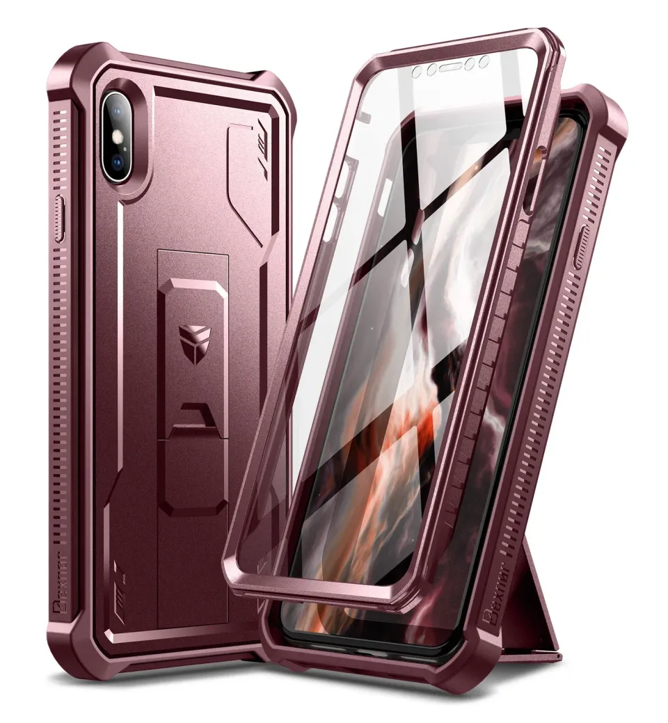 Dexnor cover iPhone XS Max nera corazzata con stand