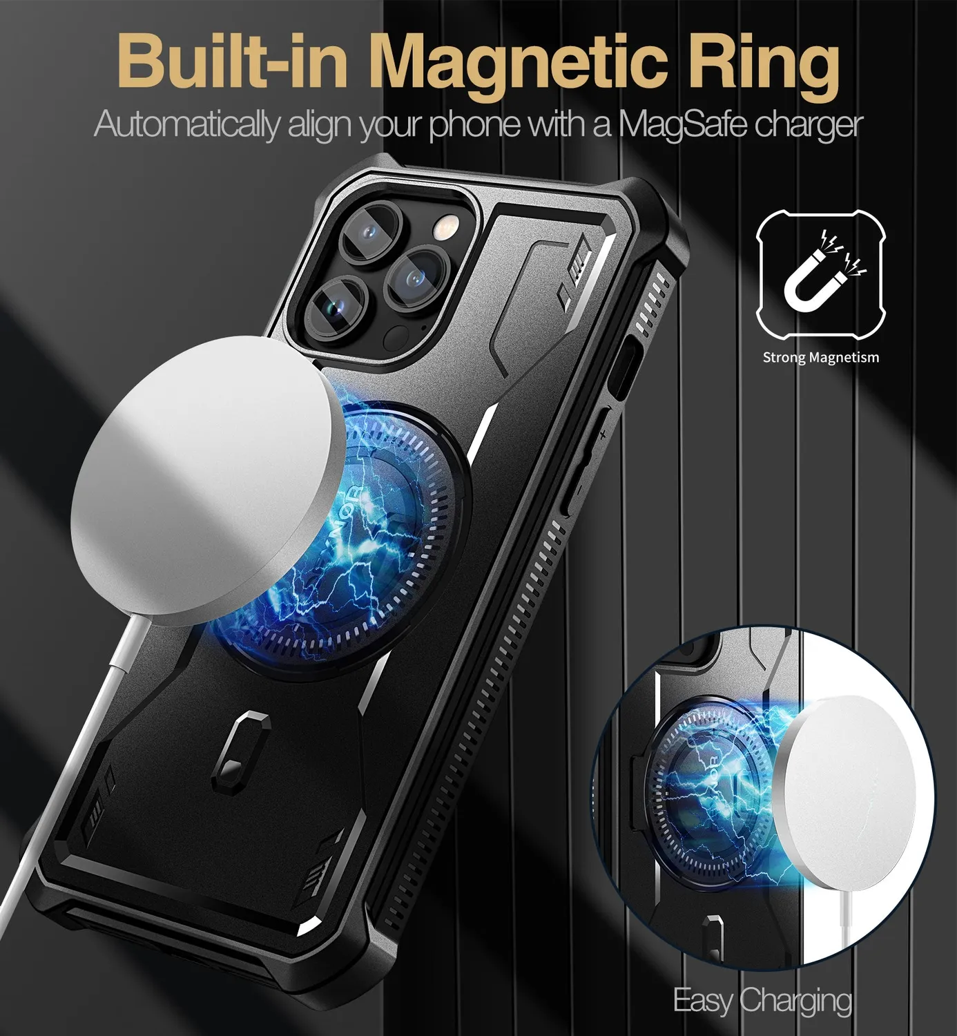 Dexnor cover iPhone 13 Pro Max nera anturto con vetro