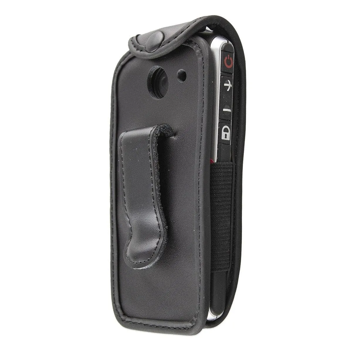 caseroxx Pure V25 fondina pelle vera nera clip cintura finestra