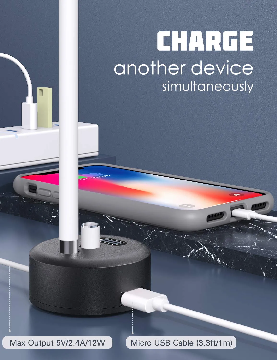 MoKo Apple Pencil 1 base ricarica alluminio nera