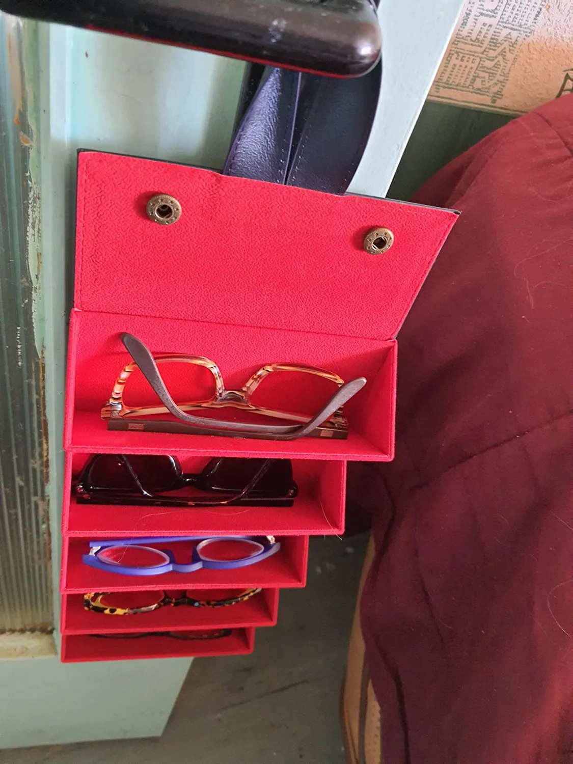 MoKo Organizer Occhiali Pieghevole 5 Scomparti da Viaggio