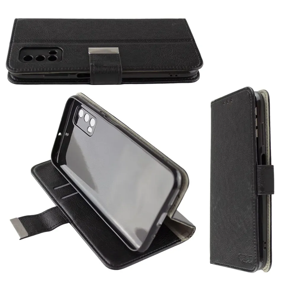 caseroxx Blackview A90 cover portafoglio nera carte stand