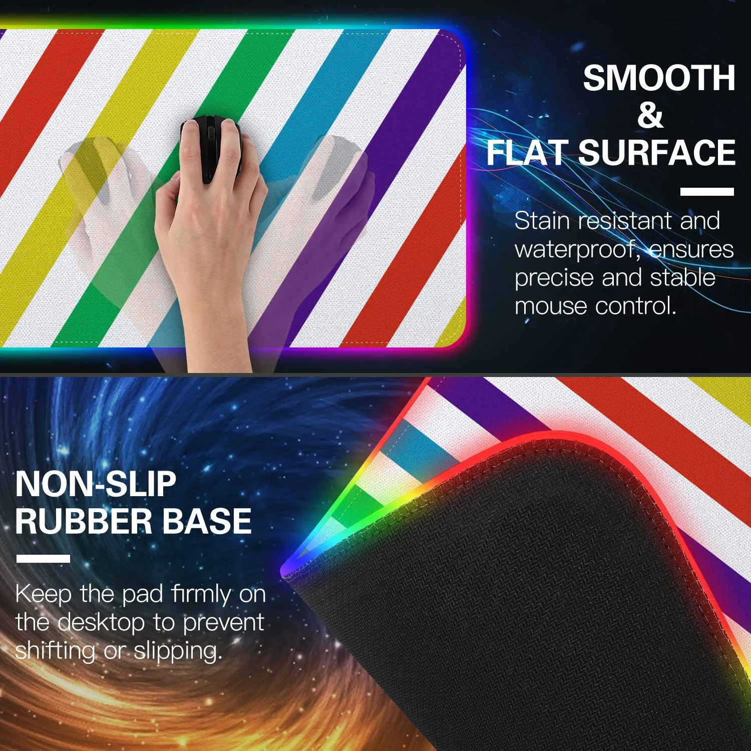 MoKo tappetino mouse gaming RGB antiscivolo impermeabile