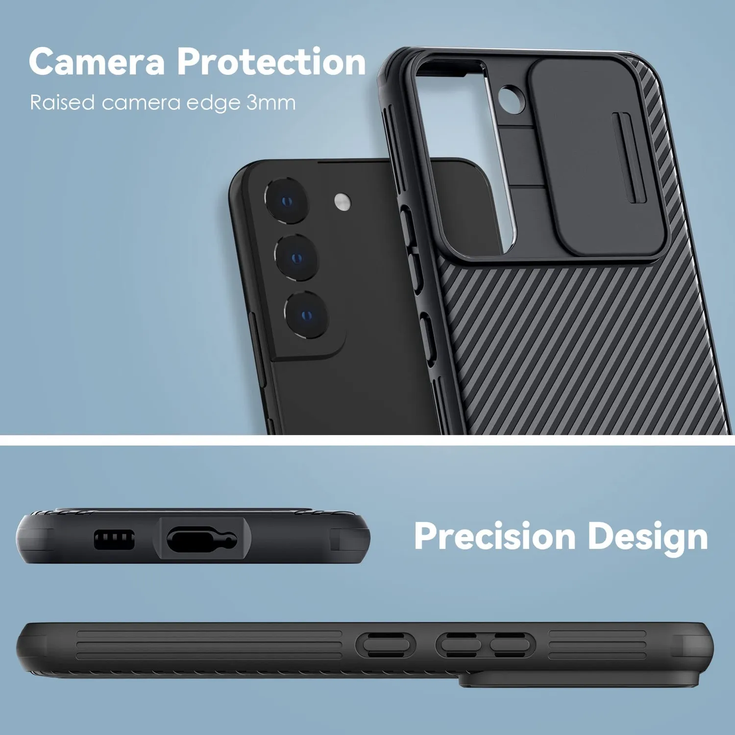 CloudValley Galaxy S22 Plus cover nera militare