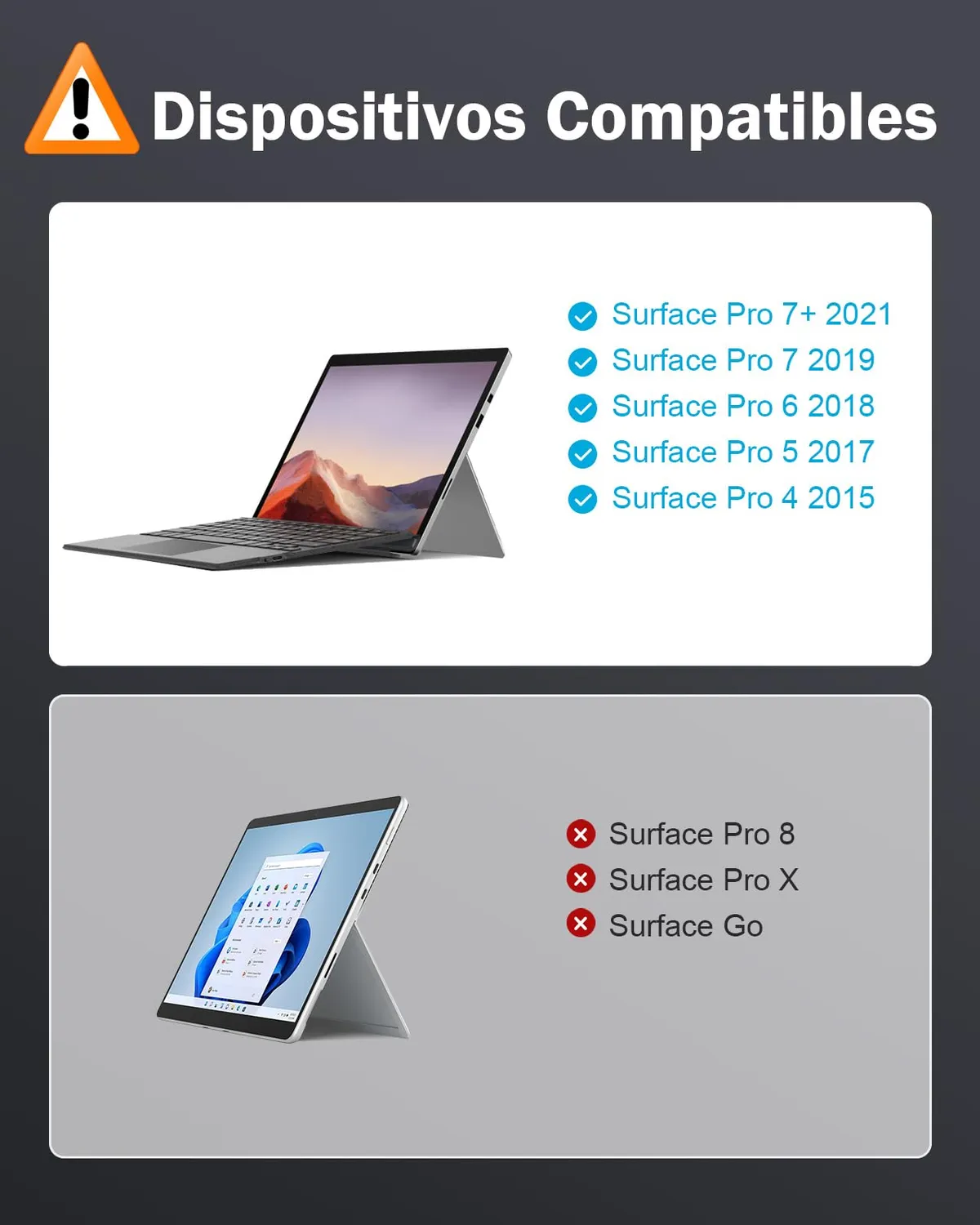 MoKo Surface Pro 7 tastiera spagnola grigia retroilluminata