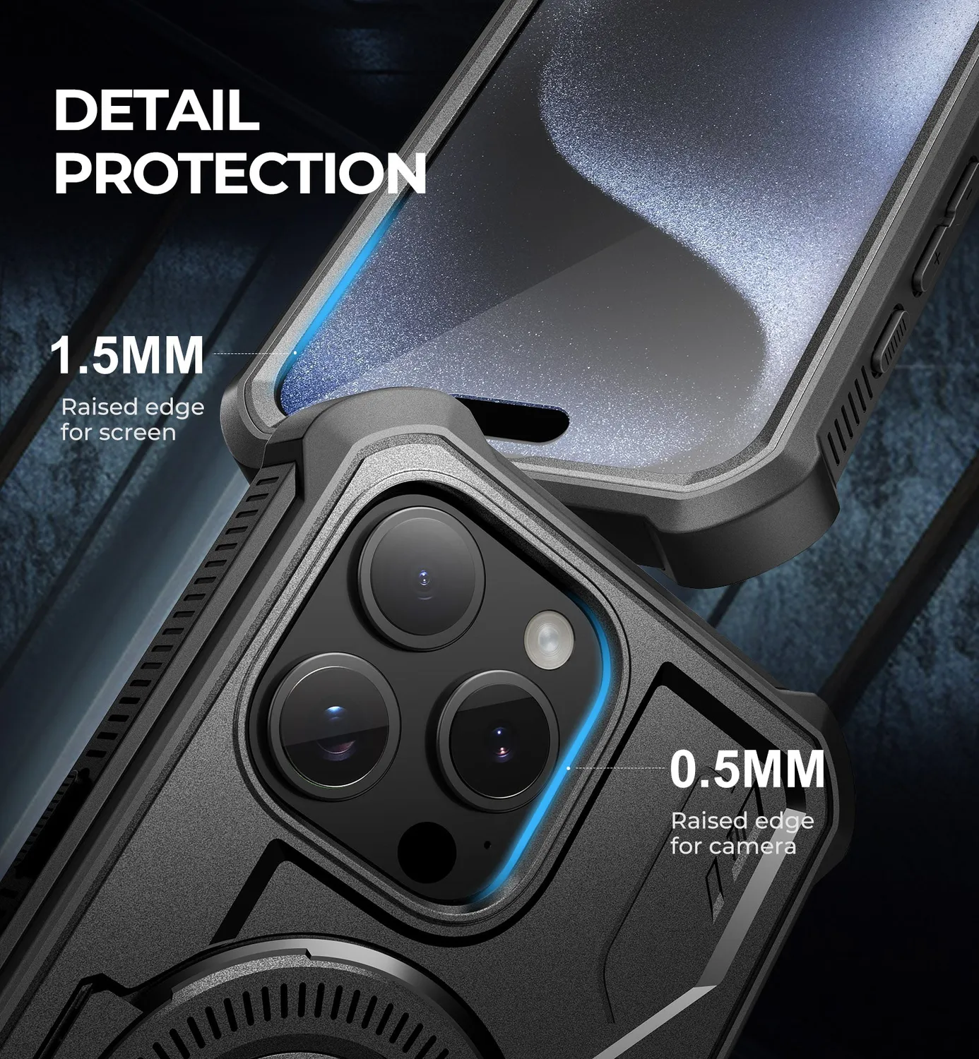 Dexnor iPhone 15 Pro Max custodia MagSafe nera rugged