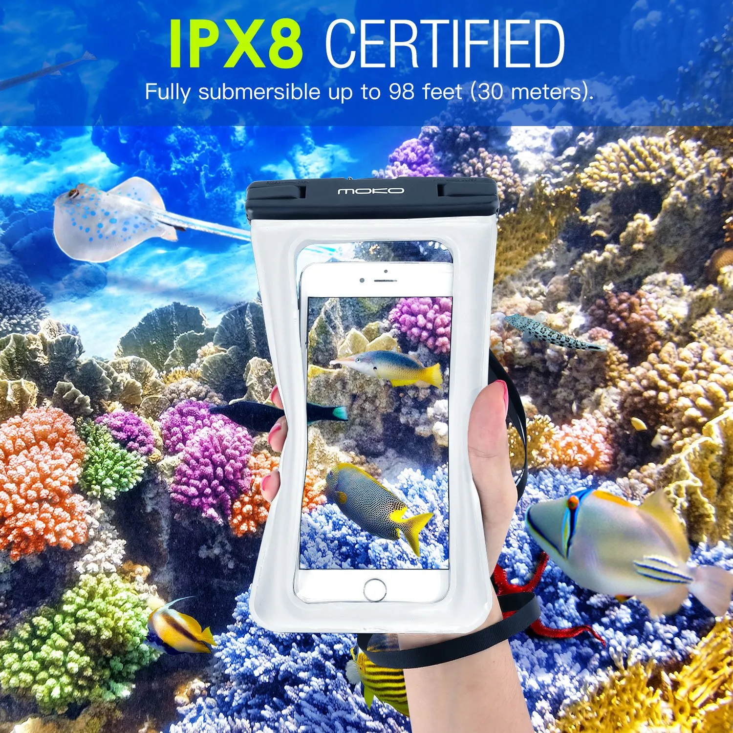 MoKo Impermeabile Custodia Telefono IPX8 3 pezzi galleggiante