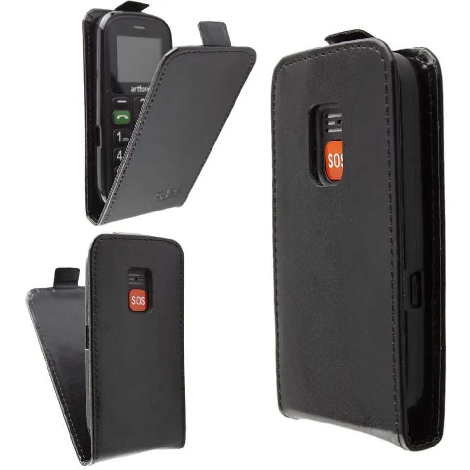 caseroxx flip cover Artfone CS181 nera magnetica
