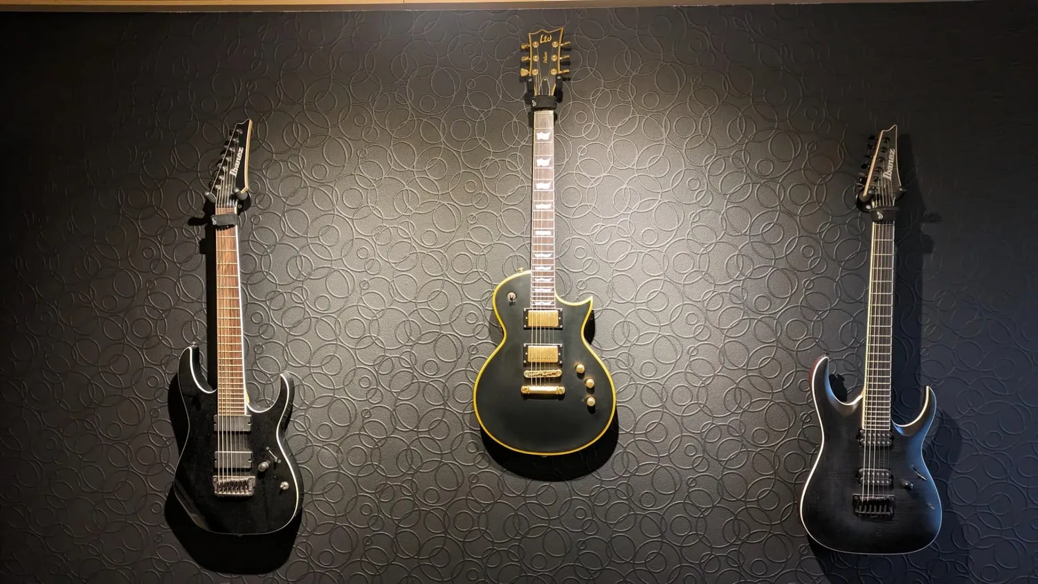 MoKo Supporto Chitarra 3 pezzi gancio parete nero metallo