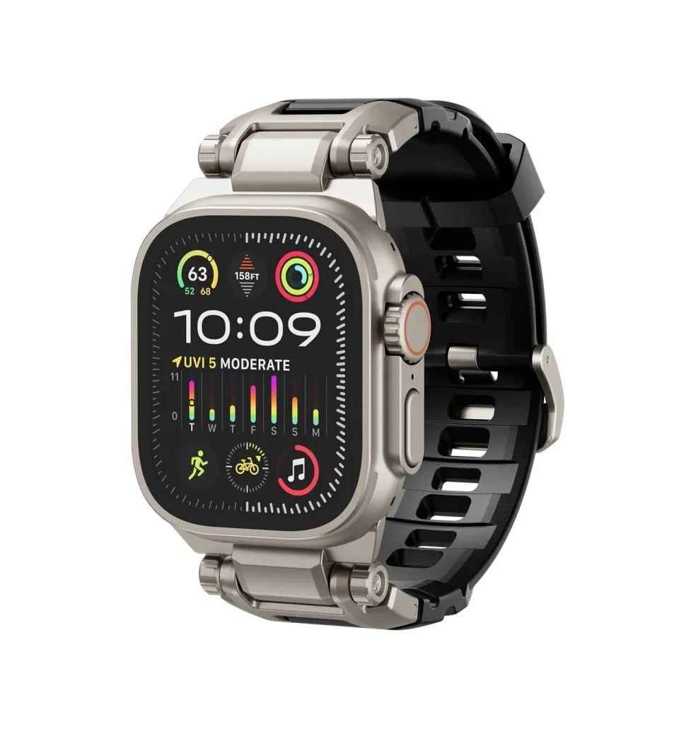 Dexnor Apple Watch Series 10 46mm cinturino nero acciaio