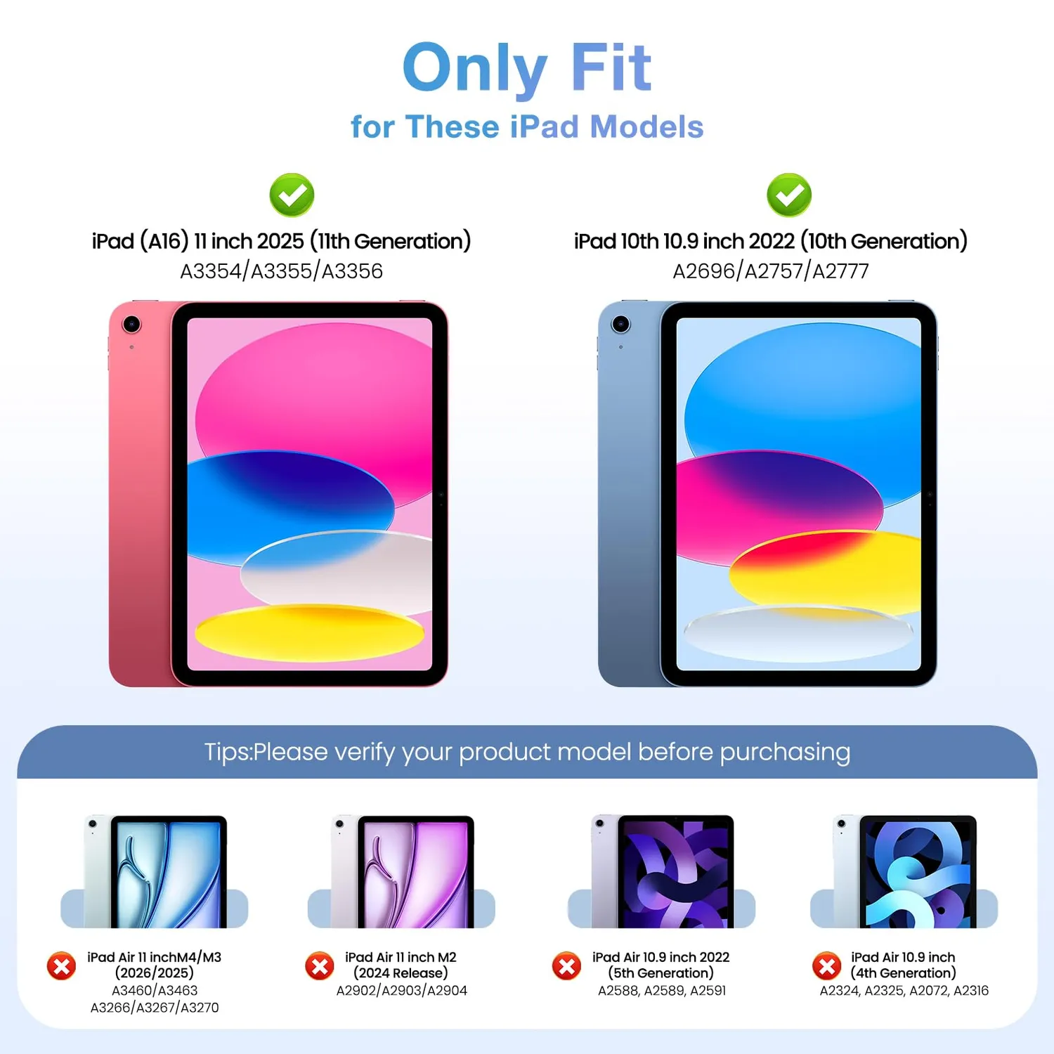 MoKo Custodia iPad 11" A16/10a Gen Blu Marino Sottile