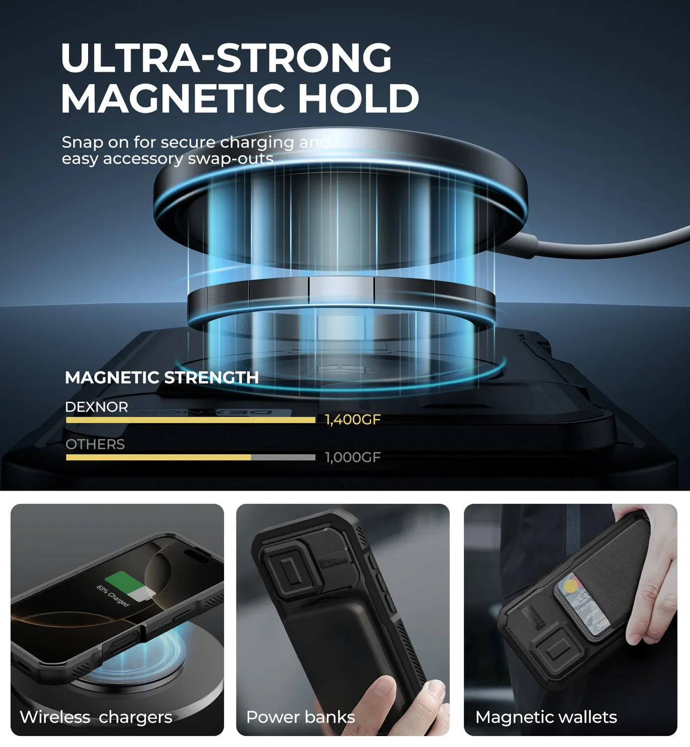 Dexnor cover iPhone 16 Pro nera MagSafe antishock