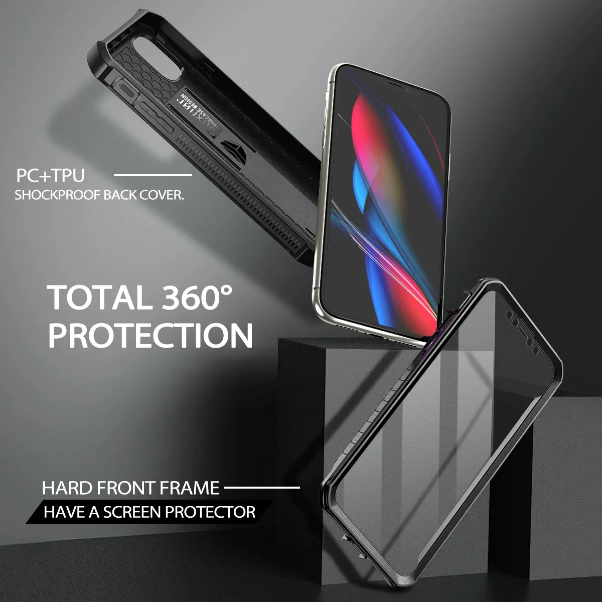 Dexnor cover iPhone 11 antiurto nera con cavalletto