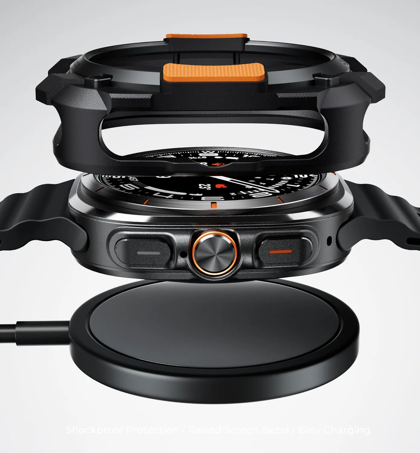 Dexnor Cover Galaxy Watch Ultra 47mm Nero Arancio
