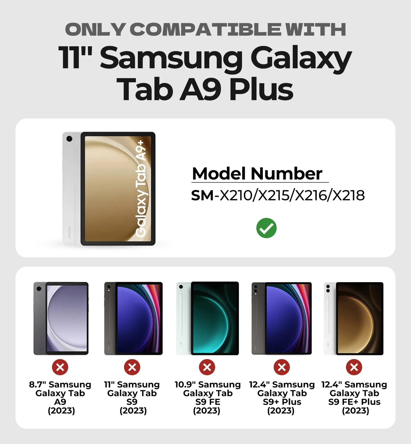 Dexnor Cover Tastiera Samsung Galaxy Tab A9+ 2023 nera IT