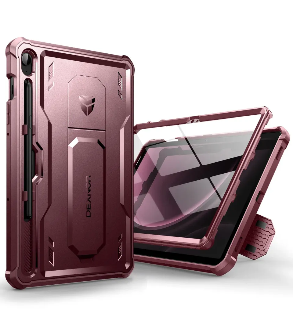 Dexnor Galaxy Tab S9 FE 10.9 cover rossa con stand penna