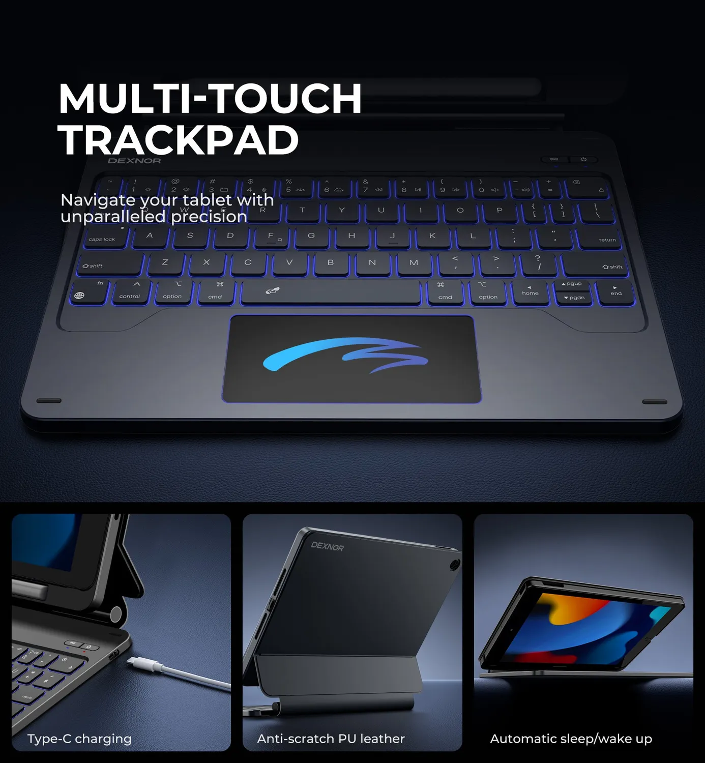 Dexnor Tastiera iPad 7 10.2 Nera Italiana Bluetooth
