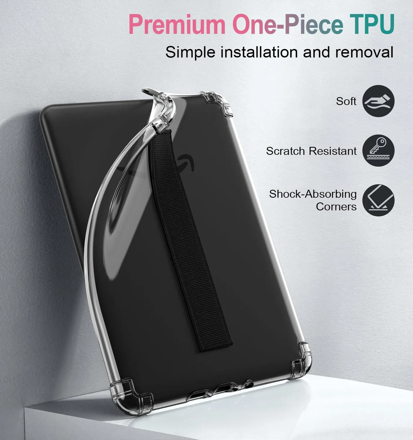 MoKo Cover Kindle Paperwhite 12ª gen 7" nero trasparente TPU