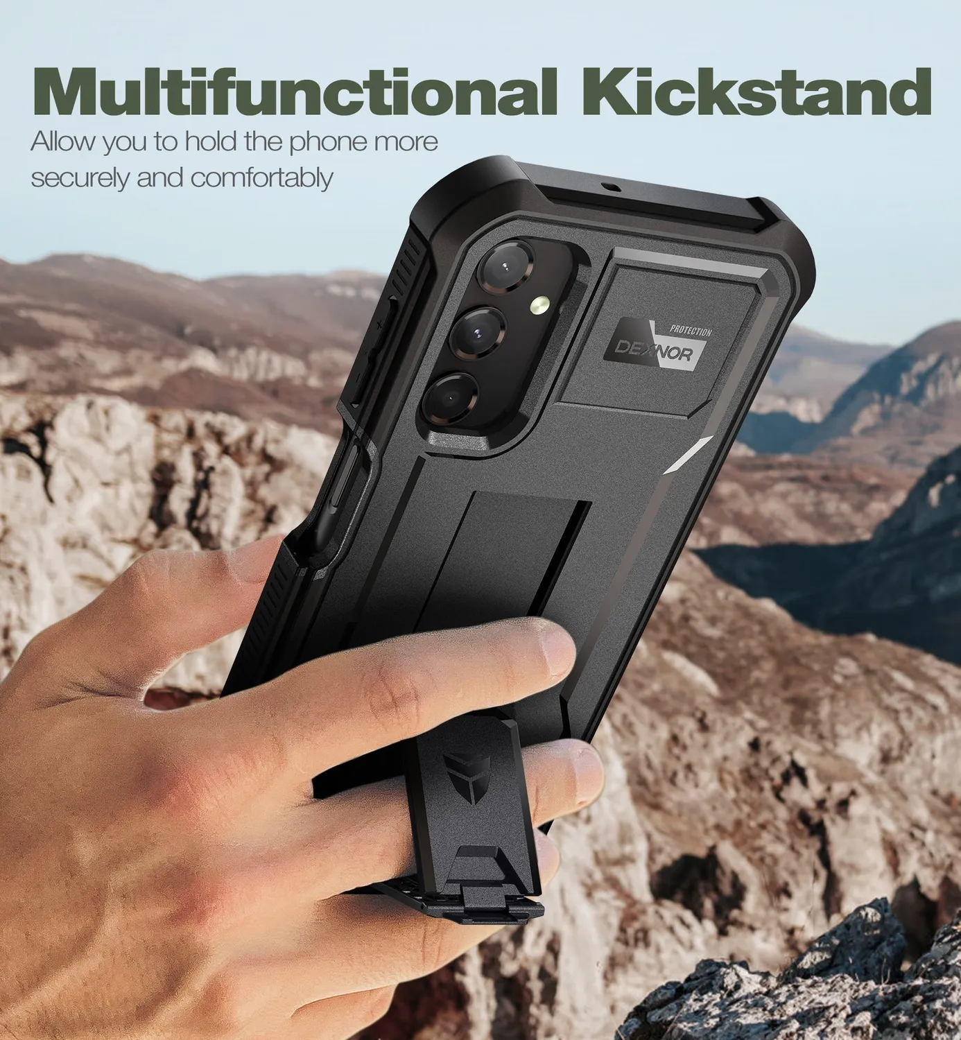 Dexnor Galaxy A25 A24 custodia rugged nera antishock