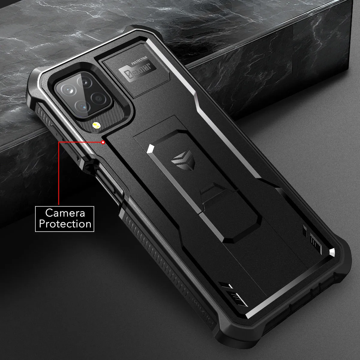 Dexnor per Galaxy A12 5G cover nera con pellicola