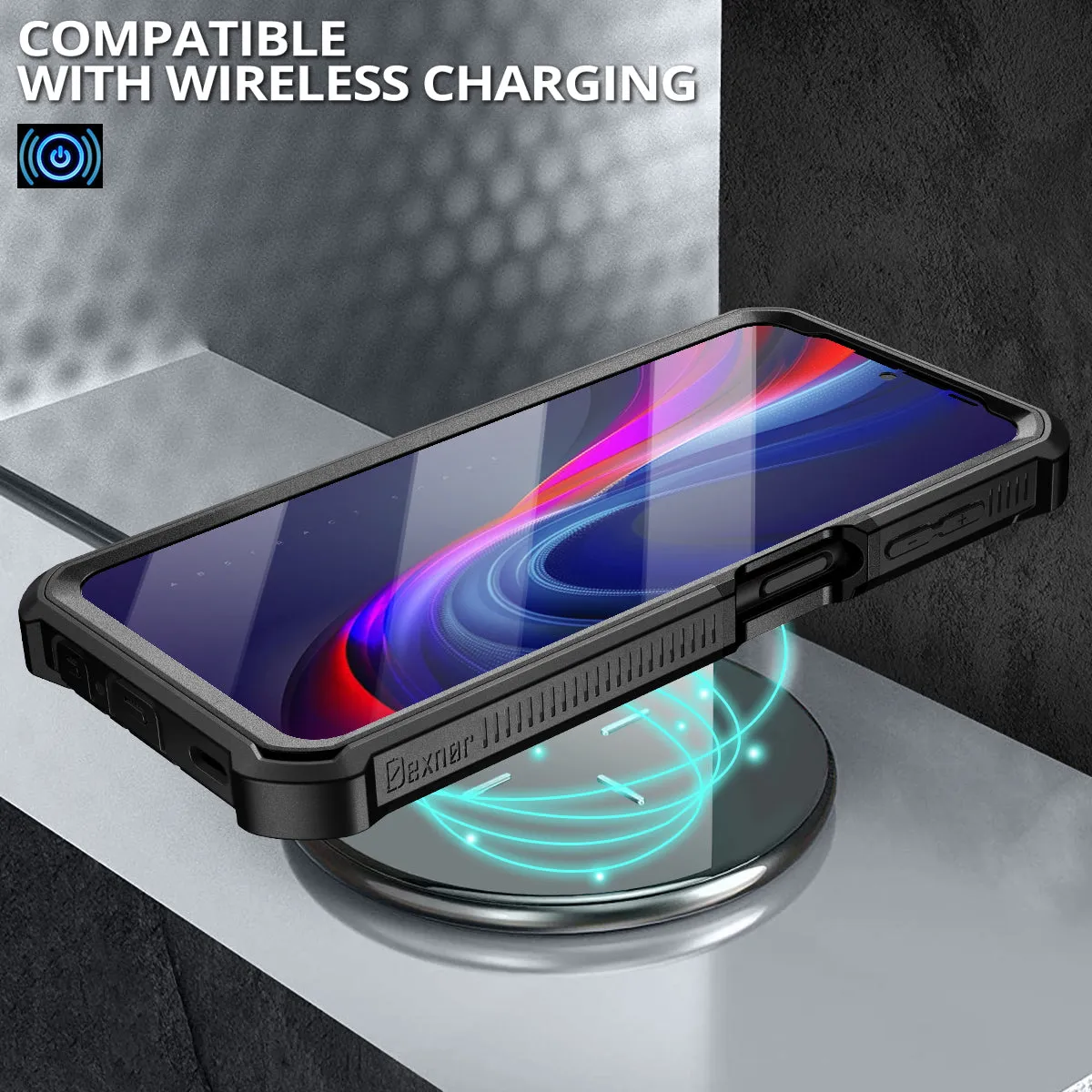 Dexnor per Galaxy A12 5G cover nera con pellicola
