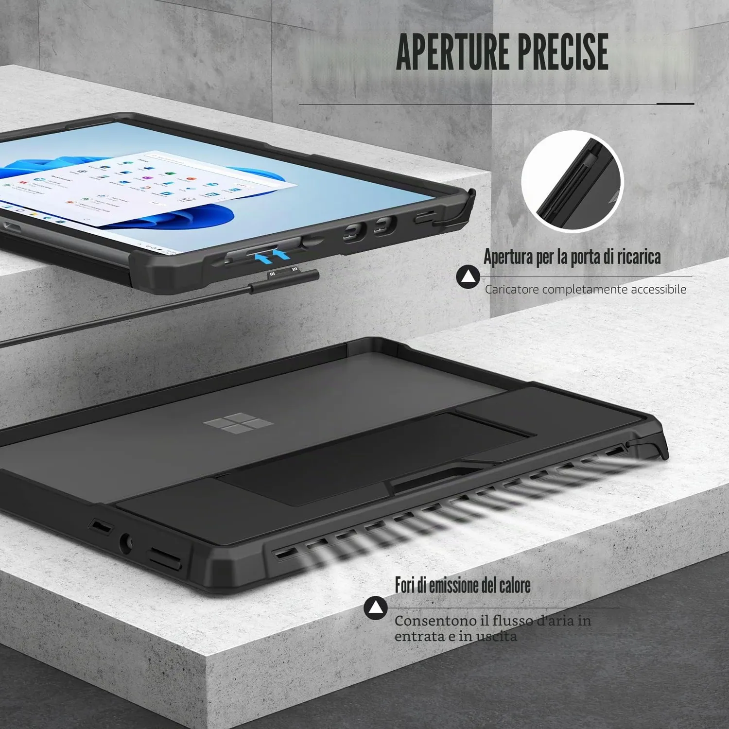 MoKo Custodia Surface Pro 8 13" Nero PC+TPU Antiurto