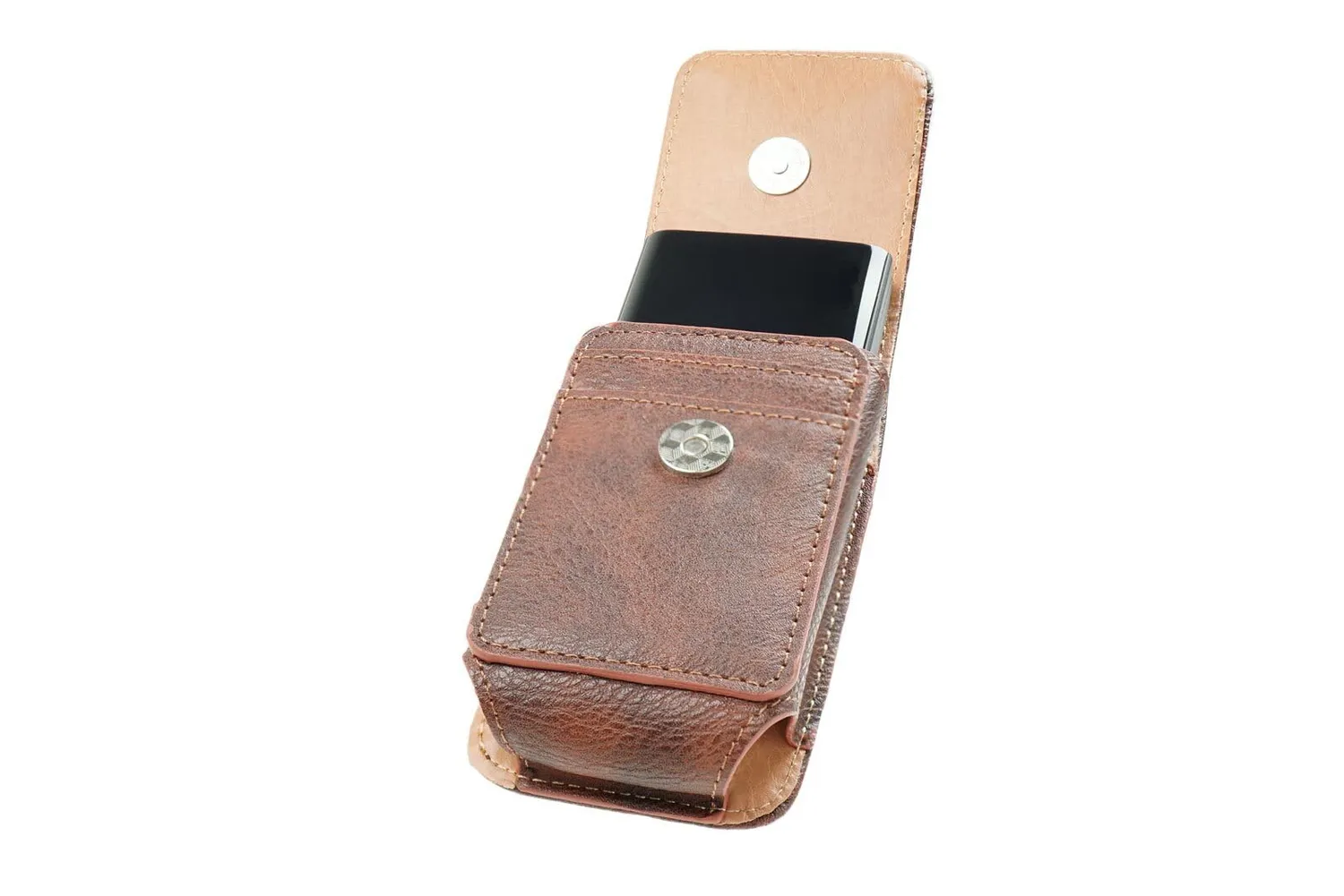 caseroxx Nokia 2720 Flip custodia cintura marrone pelle vera