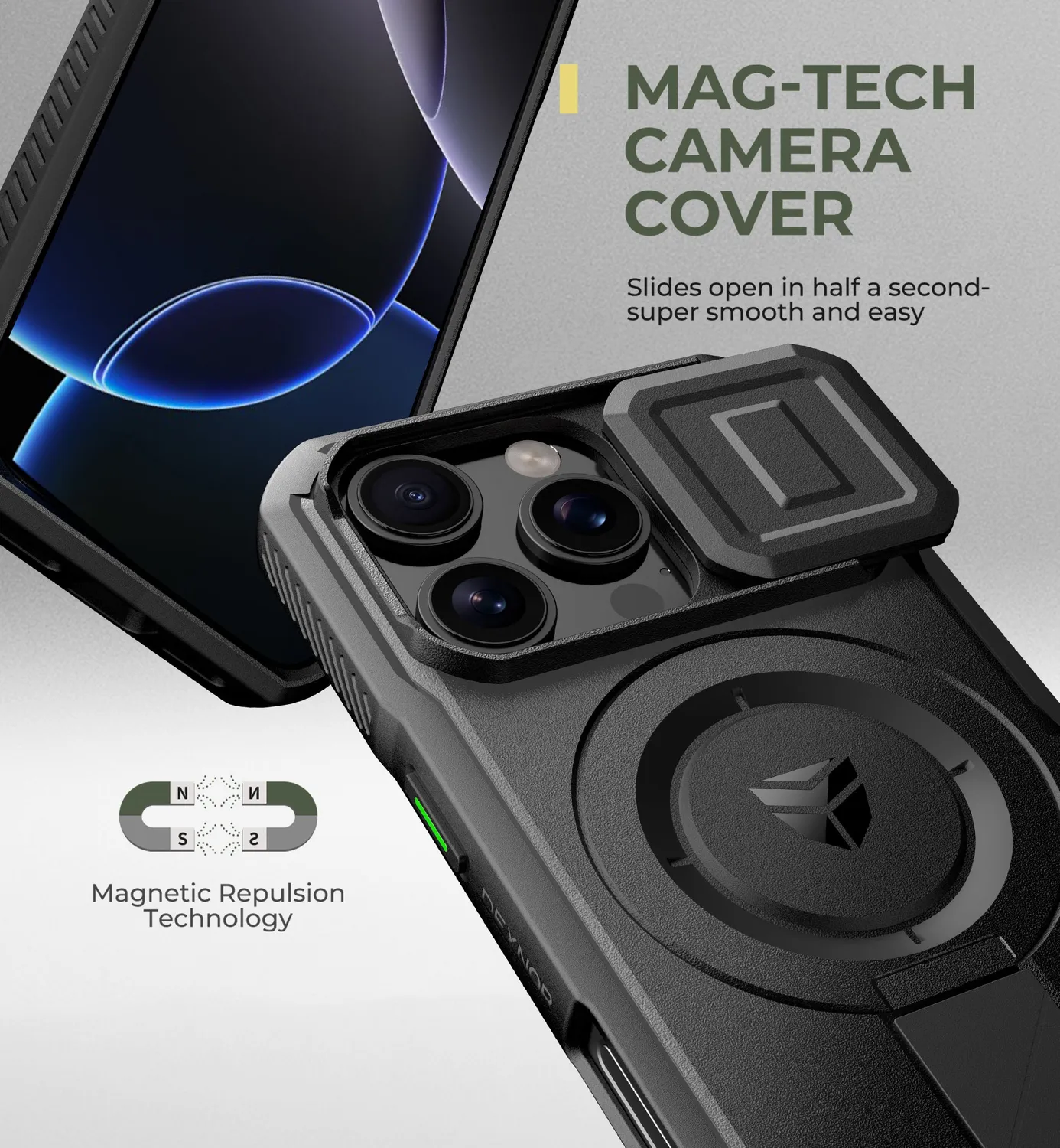 Dexnor iPhone 16 Pro cover nera magnetica camera