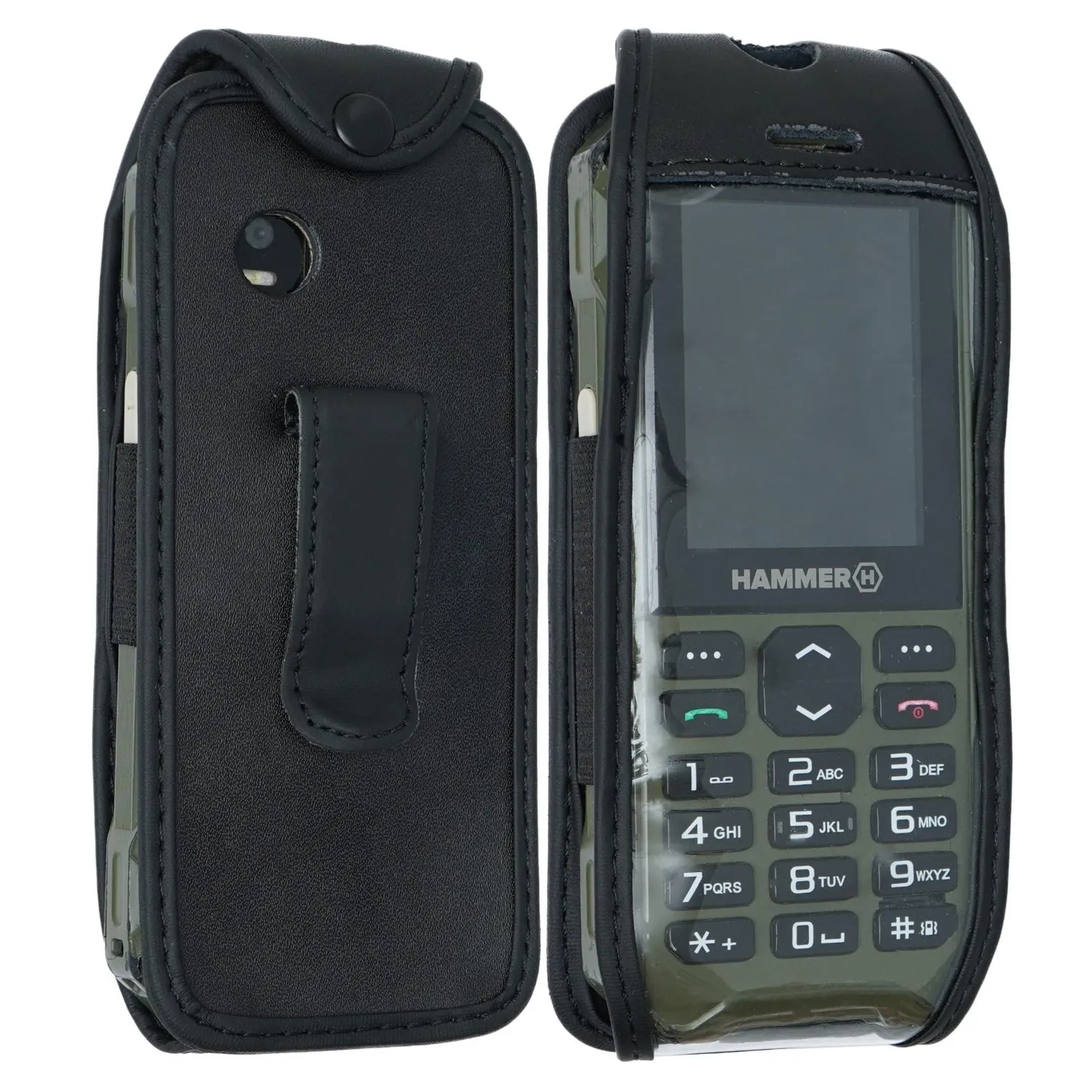 caseroxx custodia pelle Hammer 6 LTE cintura nera