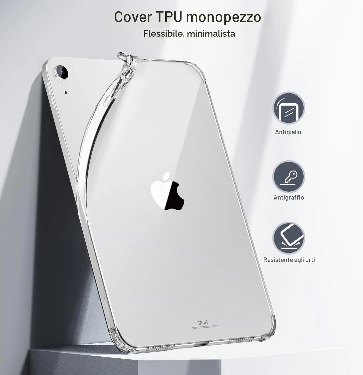 MoKo Cover iPad A16 11 2025 Trasparente TPU Antiurto