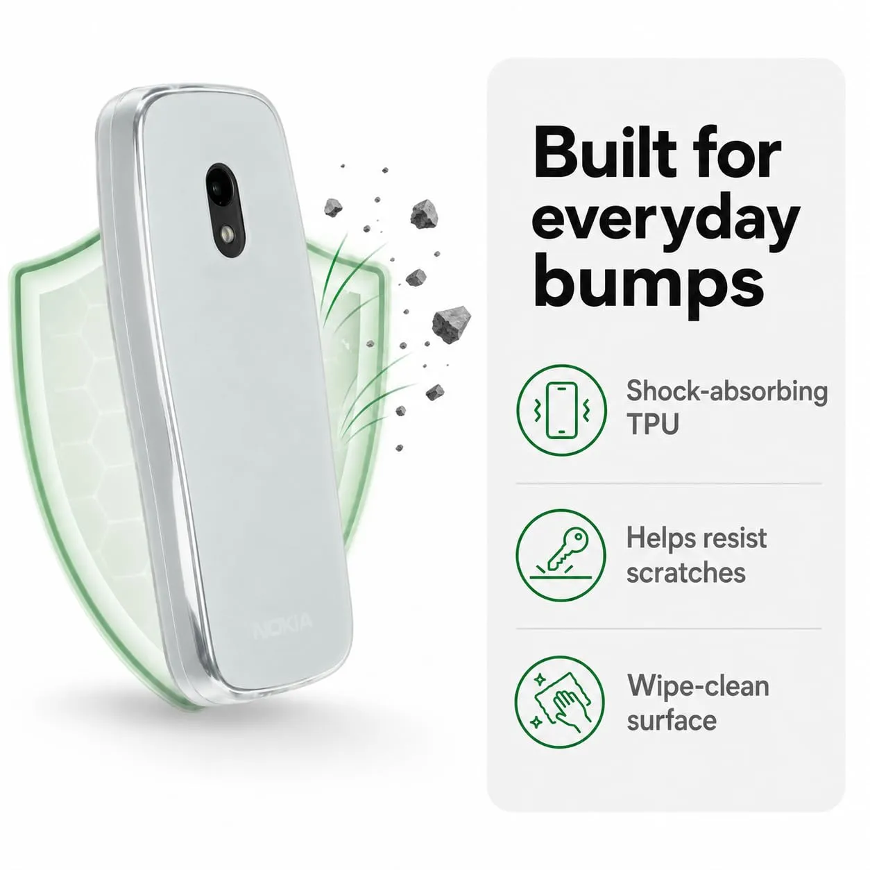 caseroxx TPU custodia Nokia 3210 2024 bianco trasparente antiurto