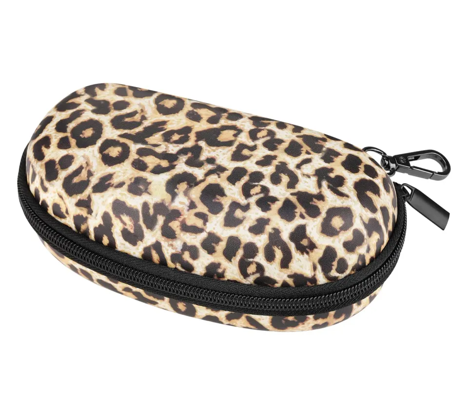 MoKo Custodia Occhiali Pelle con Zip Leopardo Universale