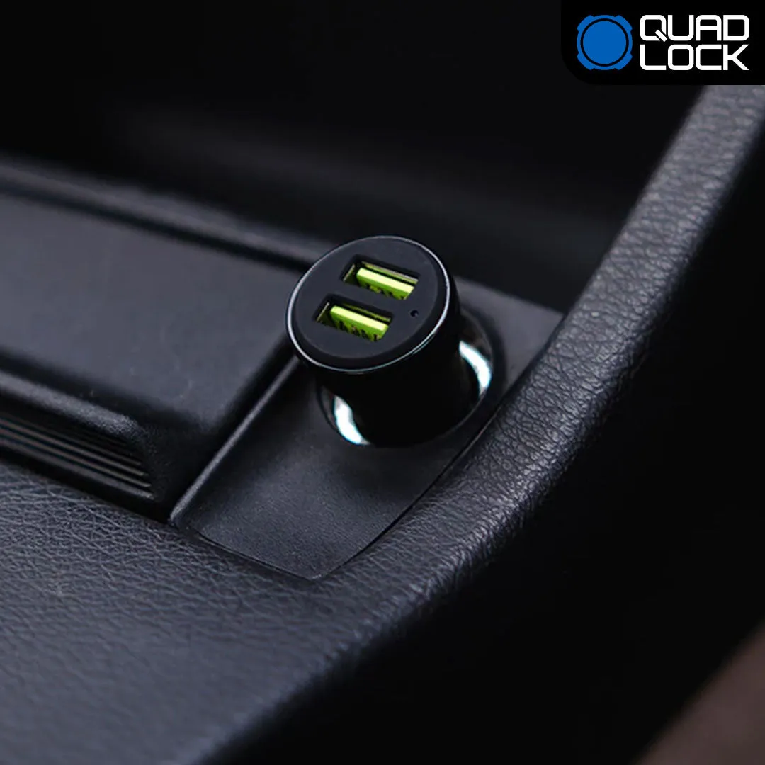 Quad Lock Caricabatterie Auto Doppio USB 12V 48W