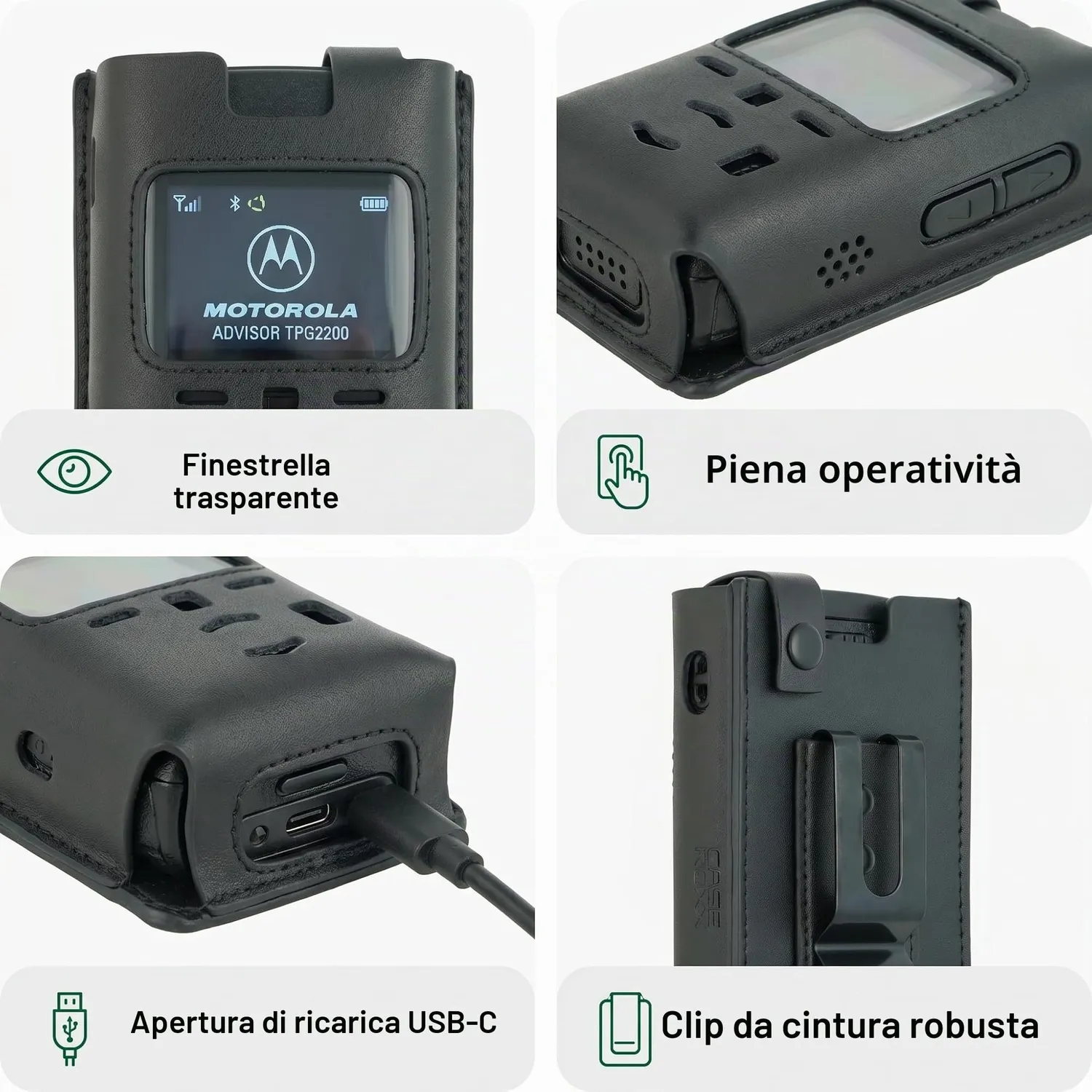 caseroxx Motorola Advisor TPG2200 custodia pelle clip cintura