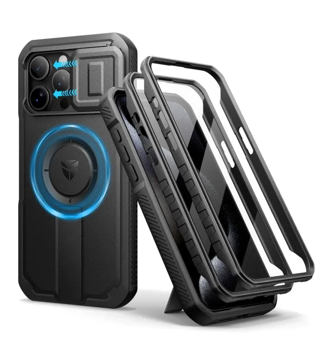 Dexnor iPhone 15 Pro Max Custodia 360 MagSafe Nera Antishock